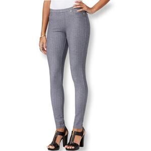 Michael Kors Black & White Slant Striped Pull On Leggings
